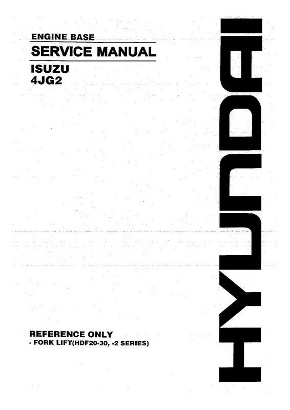 Hyundai 4JG2 Isuzu Engine Base Service Manual