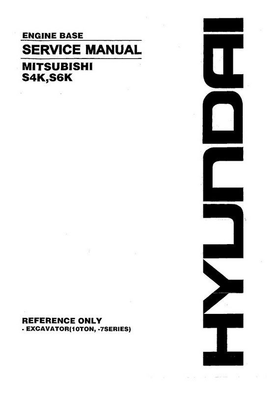Hyundai S4K, S6K Mitsubishi Engine Base Service Manual